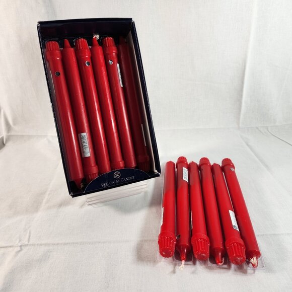 Colonial Candle, Christmas Red 10" Classic Candles, Unscented, Box of 12 NEW - Picture 7 of 7